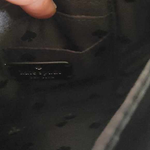 NWOT* KATE SPADE ♠️ Chelsea Medium Nylon Black Pouch Wristlet & 3 Heart necklace - Picture 7 of 10